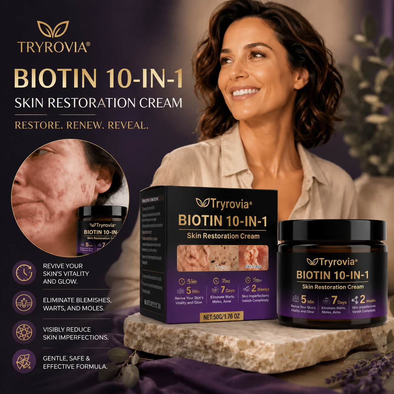 ✨ Tryrovia ® Biotin 10-in-1 Skin Cream🍀