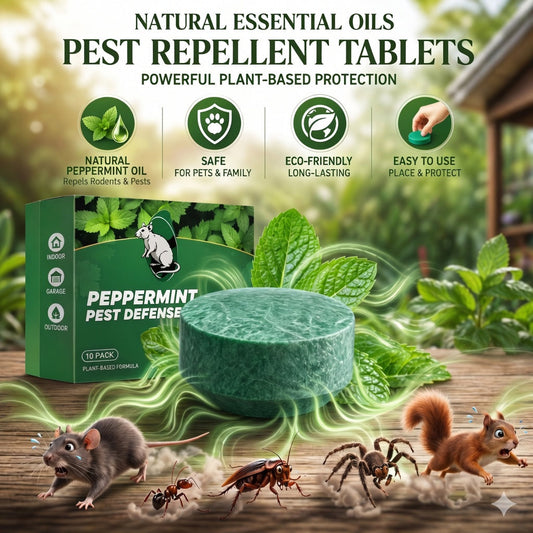 💥LAST DAY SALE 50%OFF💥🟢 Natural Peppermint Rodent Repellent Tablets – 10 Pack